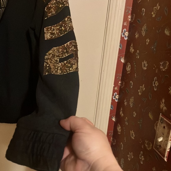 🔥VS Pink **RARE** gold bling full-zip hoodie sweatshirt jacket sz XS EUC - Picture 10 of 17